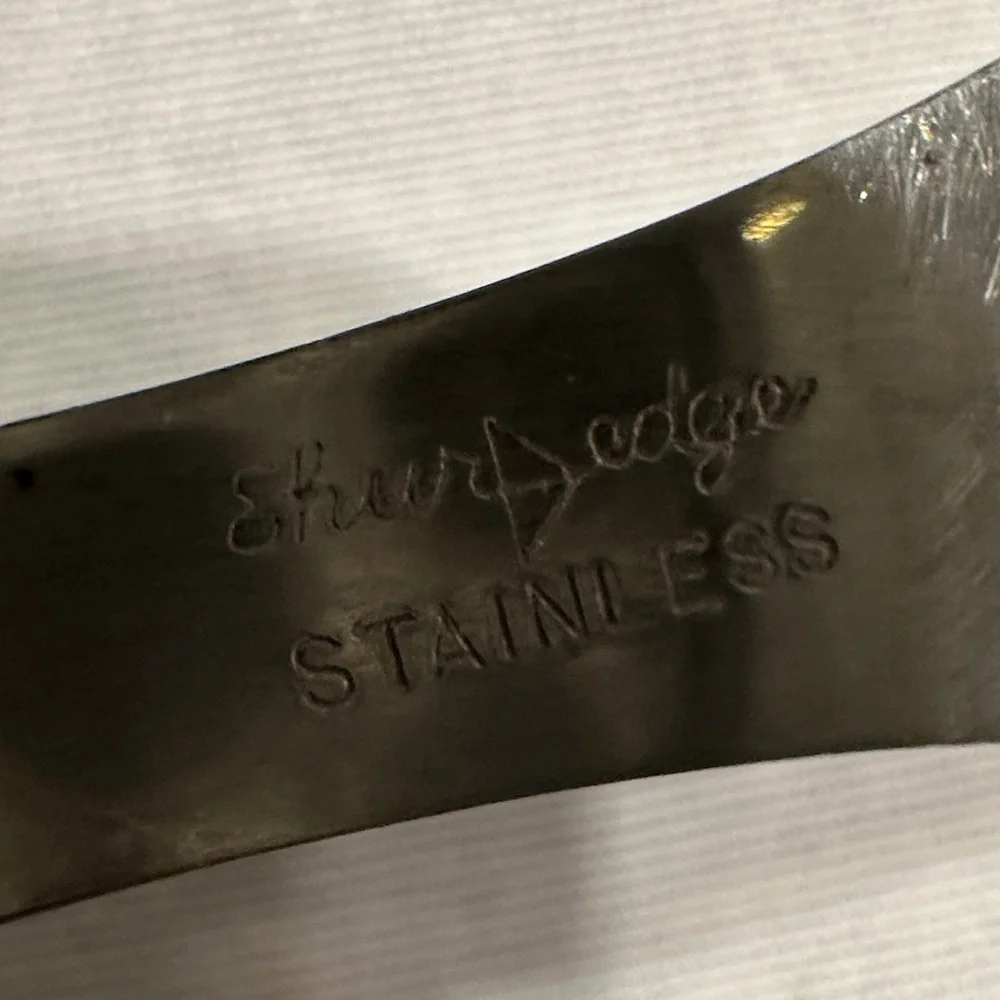 Vintage, Shur-Edge, Stainless Steel Meat Fork with Wood Handle